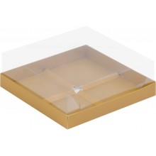 Коробка для муссовых пирожных (4) 170х170х60 золото матовое